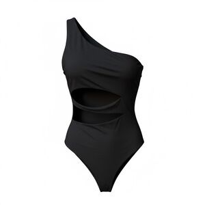 Chic Black One-Shoulder Cutout Shirt